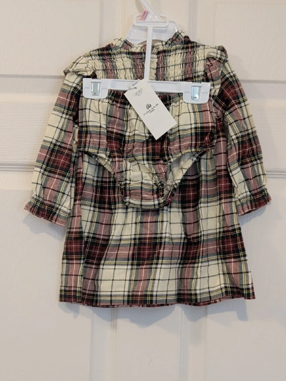 Ralph Lauren Childrenswear Baby Girls Plaid Cotton Jersey Dress & Bloomer Set